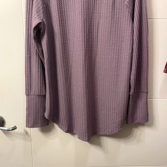 Chaser Waffle Knit Thermal Long Sleeve Top Purple Size XL - Picture 8 of 13